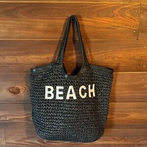 Black Beach Tote Bag